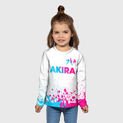 Лонгслив детский Akira neon gradient style: символ сверху, цвет: 3D-принт — фото 2
