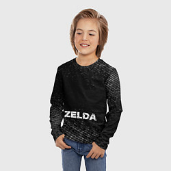 Лонгслив детский Zelda с потертостями на темном фоне, цвет: 3D-принт — фото 2