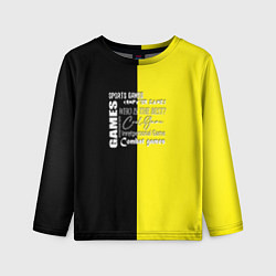 Детский лонгслив Лимонно-черный фон
