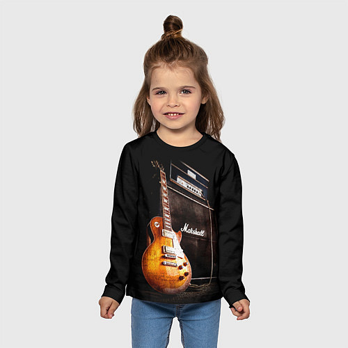 Детский лонгслив Рокерская гитара / 3D-принт – фото 5