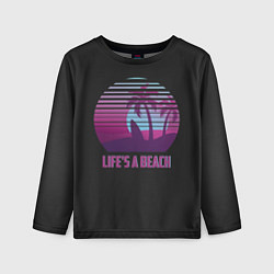 Лонгслив детский Lifes a beach, цвет: 3D-принт