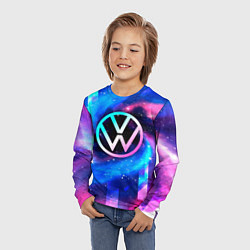 Лонгслив детский Volkswagen неоновый космос, цвет: 3D-принт — фото 2