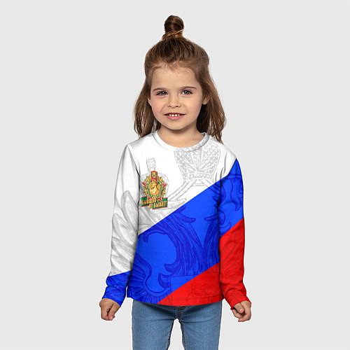 Детский лонгслив Россия - пограничные войска / 3D-принт – фото 5