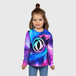 Лонгслив детский Dongfeng неоновый космос, цвет: 3D-принт — фото 2