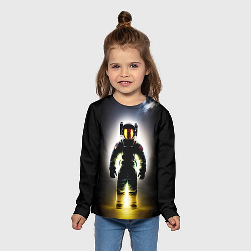 Детский лонгслив Неоновый космонавт - нейросеть / 3D-принт – фото 5