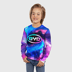 Лонгслив детский BYD неоновый космос, цвет: 3D-принт — фото 2