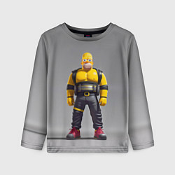 Лонгслив детский Homer Simpson - ninja - neural network, цвет: 3D-принт