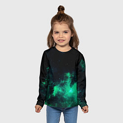 Лонгслив детский Зелёная галактика Midjourney, цвет: 3D-принт — фото 2