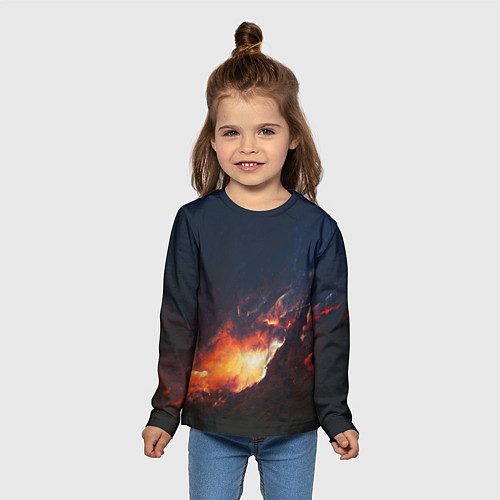 Детский лонгслив Взрыв галактики / 3D-принт – фото 5