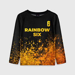 Лонгслив детский Rainbow Six - gold gradient: символ сверху, цвет: 3D-принт