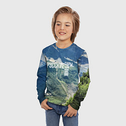 Лонгслив детский Пеший поход по русским горам, цвет: 3D-принт — фото 2