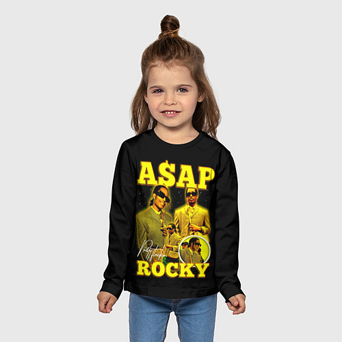 Детский лонгслив Asap Rocky, rapper / 3D-принт – фото 5