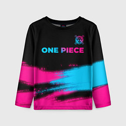 Детский лонгслив One Piece - neon gradient: символ сверху