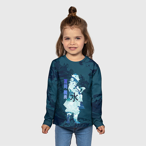 Детский лонгслив Kimetsu no Yaiba Гию Томиока и волны / 3D-принт – фото 5