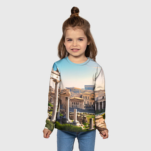 Детский лонгслив Руины Рима / 3D-принт – фото 5