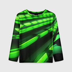 Детский лонгслив Green neon abstract