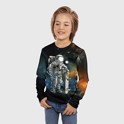 Лонгслив детский Космонавт-скейтбордист, цвет: 3D-принт — фото 2