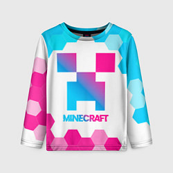 Лонгслив детский Minecraft neon gradient style, цвет: 3D-принт