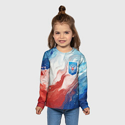 Лонгслив детский Герб РФ, цвет: 3D-принт — фото 2