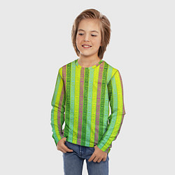 Лонгслив детский Abstraction green, цвет: 3D-принт — фото 2