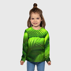 Лонгслив детский Объемный зеленый канат, цвет: 3D-принт — фото 2