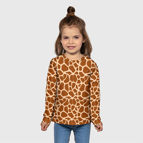 Детский лонгслив Шкура Жирафа - Giraffe / 3D-принт – фото 5