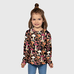 Лонгслив детский Грибы в сепии, цвет: 3D-принт — фото 2