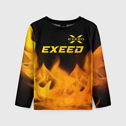 Лонгслив детский Exeed - gold gradient: символ сверху, цвет: 3D-принт