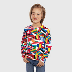 Лонгслив детский Флаги стран Европейского Союза, цвет: 3D-принт — фото 2
