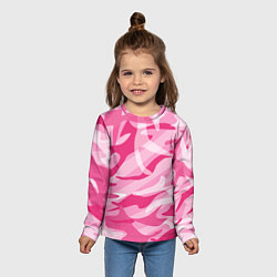 Лонгслив детский Камуфляж в розовом, цвет: 3D-принт — фото 2