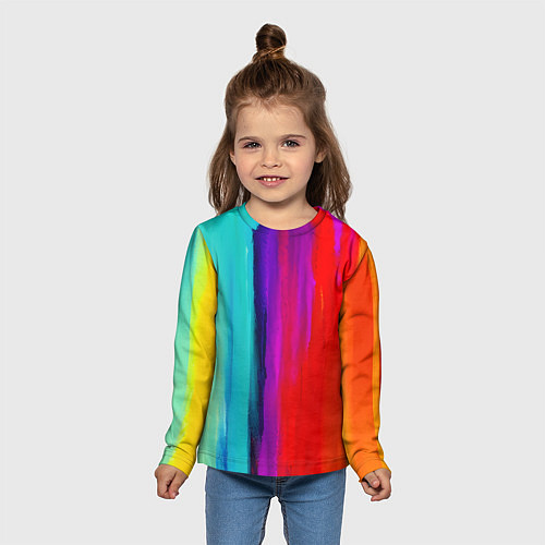 Детский лонгслив Цвета радуги / 3D-принт – фото 5