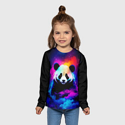 Лонгслив детский Панда и краски, цвет: 3D-принт — фото 2