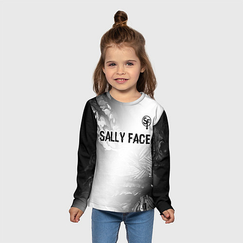 Детский лонгслив Sally Face glitch на светлом фоне: символ сверху / 3D-принт – фото 5