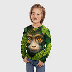 Лонгслив детский Обезьянка в джунгли, цвет: 3D-принт — фото 2