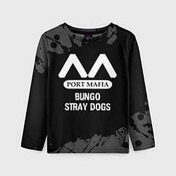 Лонгслив детский Bungo Stray Dogs glitch на темном фоне, цвет: 3D-принт