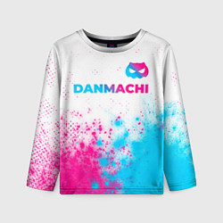 Лонгслив детский DanMachi neon gradient style: символ сверху, цвет: 3D-принт
