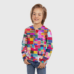 Лонгслив детский Разноцветные лоскутки, цвет: 3D-принт — фото 2