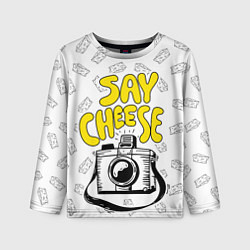 Лонгслив детский Say cheese, цвет: 3D-принт