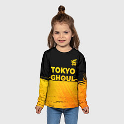 Лонгслив детский Tokyo Ghoul - gold gradient: символ сверху, цвет: 3D-принт — фото 2