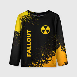 Лонгслив детский Fallout - gold gradient: надпись, символ, цвет: 3D-принт
