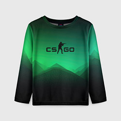 Детский лонгслив CS GO green black background
