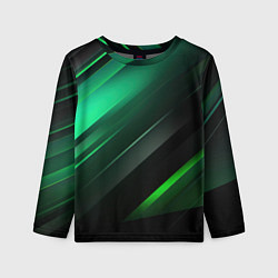 Детский лонгслив Black green abstract