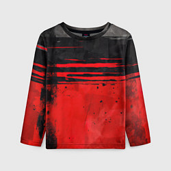 Детский лонгслив Black red texture