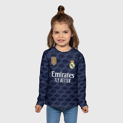 Детский лонгслив ФК Реал Мадрид форма 2324 гостевая / 3D-принт – фото 5