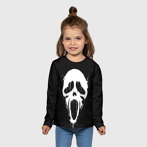 Детский лонгслив Лицо призрака / 3D-принт – фото 5