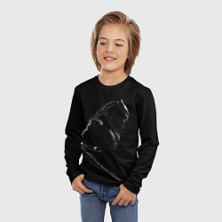 Лонгслив детский Хищник на черном фоне, цвет: 3D-принт — фото 2