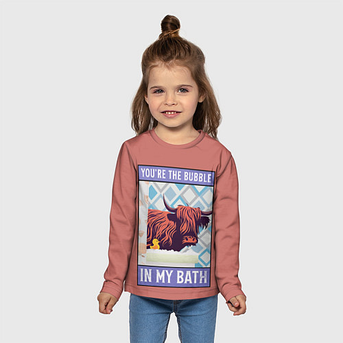 Детский лонгслив Ты пузырь в моей ванне / 3D-принт – фото 5