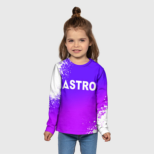 Детский лонгслив Astro neon background / 3D-принт – фото 5