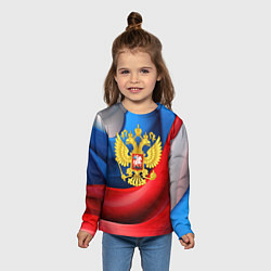 Лонгслив детский Золотой герб России, цвет: 3D-принт — фото 2