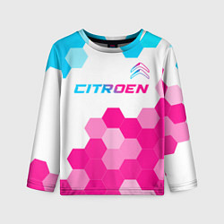 Лонгслив детский Citroen neon gradient style: символ сверху, цвет: 3D-принт